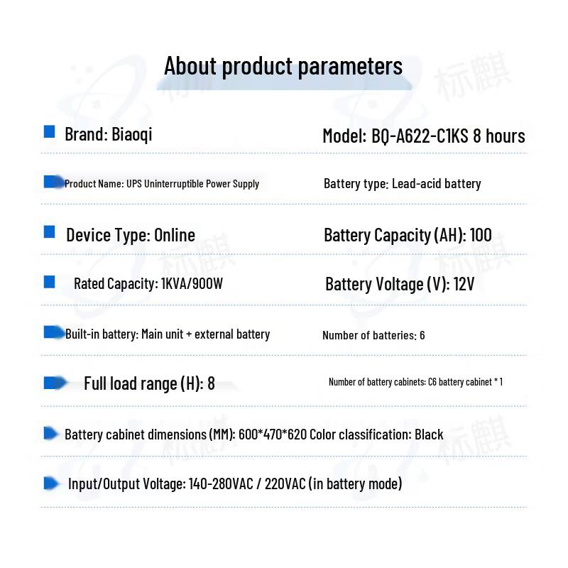 Biao Qi C1KS UPS Uninterruptible Power Supply 1KVA/900W