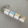 Finger-Tip Pressing Button Cat Fidget Clicker Keychain 4-Key Keycap Keychain  Bag Charm