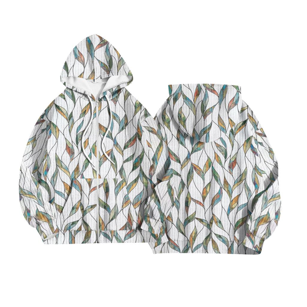 Women's Fashion Jacket Casual Printed Long-sleeved Hooded Cardigan Sweatshirts