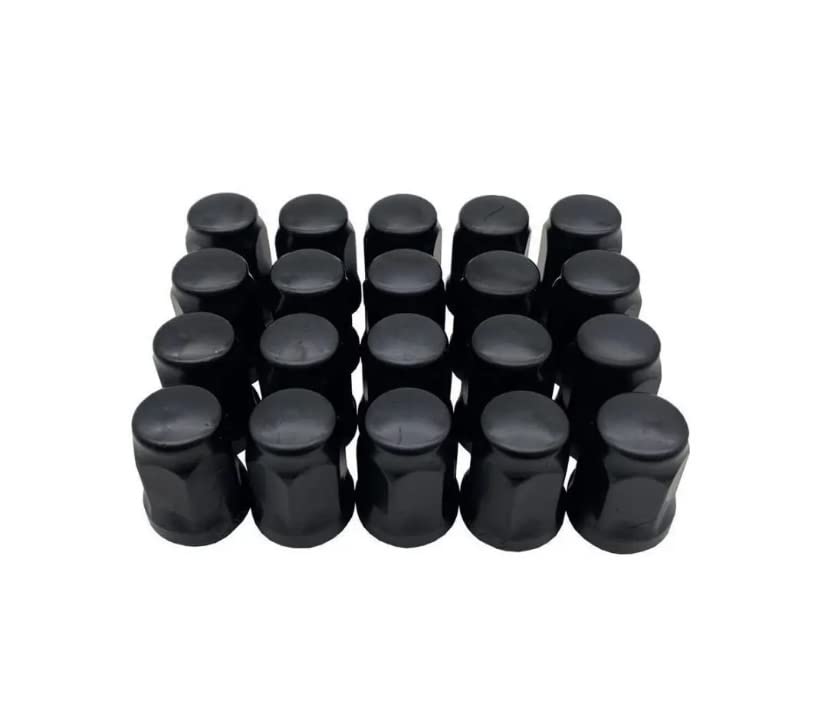 Deepa 1/2-20 Wheel Nut Taper 19HEX 20 Pcs Chevy GMC Ford Dodge Jeep Mustang Bronco Explorer Econoline etc (Black)