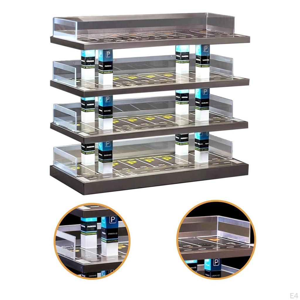 1/64 Car Model Showcase with Light for Alloy Vehicles Protection Stand