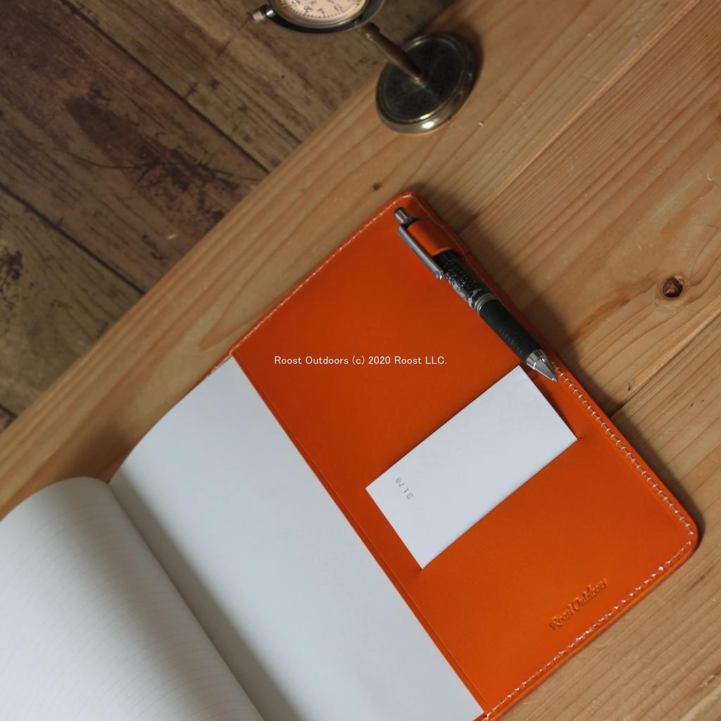 Roost Outdoors Genuine Leather Notebook Cover B5 Semi-B5 Leather Notebook Cover Orange Camel