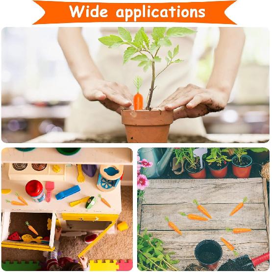 CHGCRAFT 30Pcs Mini Easter Decor Carrots Realistic Fake Fruit Lifelike Carrots Simulation for Floral Arrangements Easter Home Kitchen Display Decor,