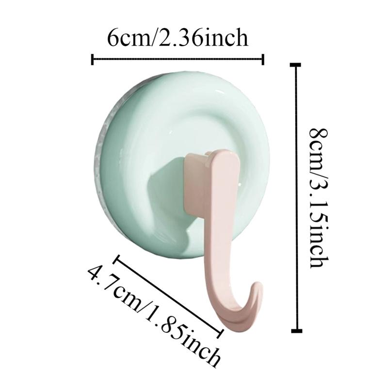 4Pcs Reusable Round Vacuum Suction Cup Hook Colorful Seamless Wall Hanger Accessories Punch-Free Door Hooks Toilet
