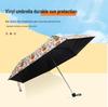 Retro Floral Dual-Use Compact Automatic Umbrella for Sun and Rain