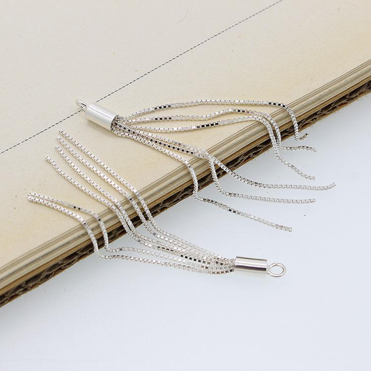 

S925 Sterling Silver Box Tassel Chain for DIY Earring Jewelry