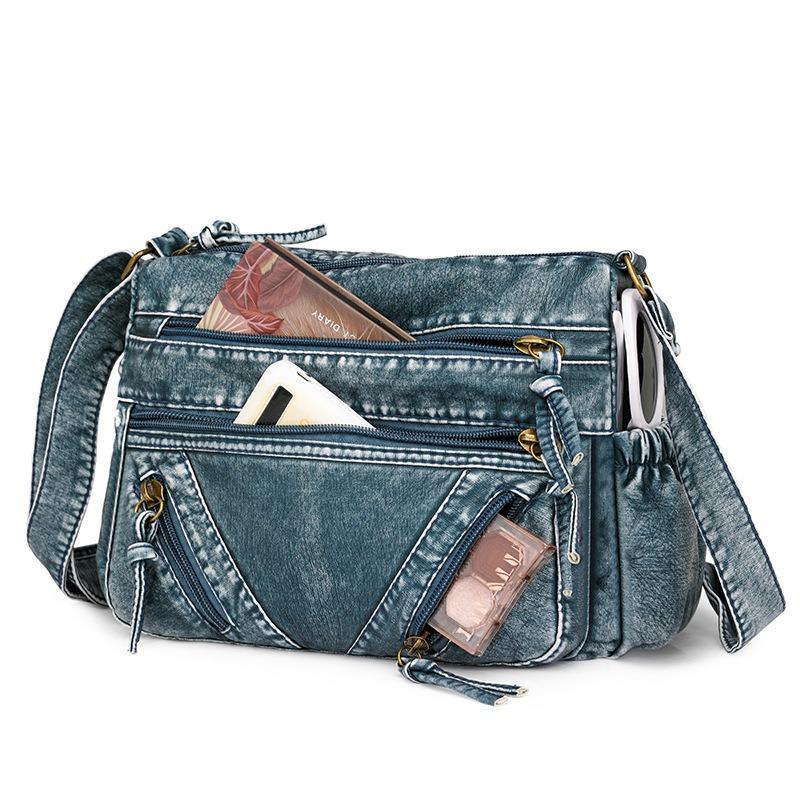 New messenger bag medium fashion women's bag soft leather large capacity multi-layer shoulder bag