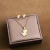 Ladies' Creative Flower Earring Necklace Set Geometric Stainless Steel Pendant Accessory Set Animal  Handmade