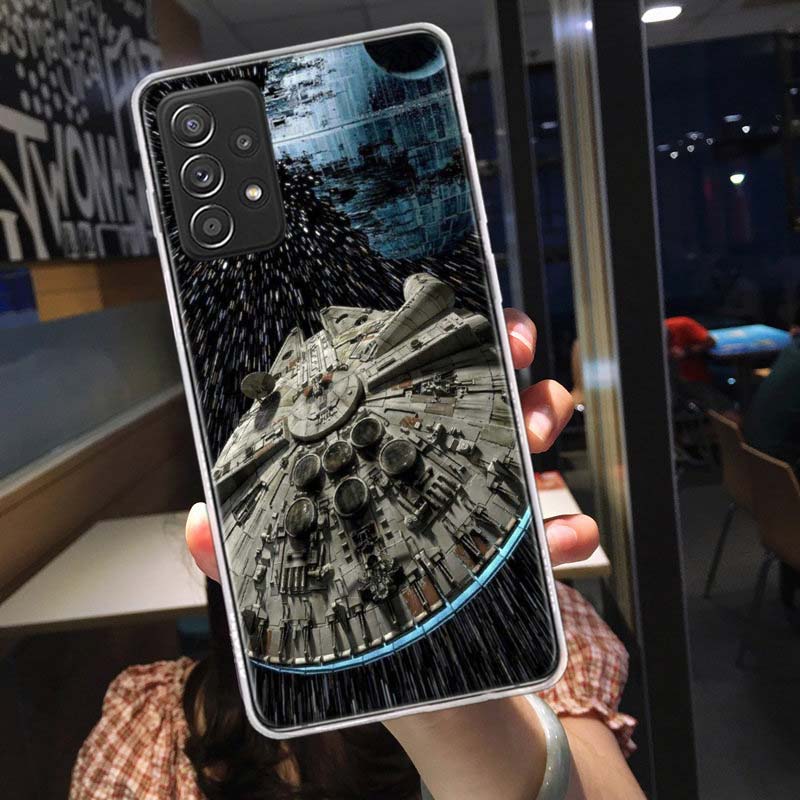 Millennium Falcon in Space Phone Case for Samsung A54 A57 A37 A17 A14 A15 A12 A24 A34 A55 A35 A25 A52S A07 A05S A04S A22 A32 A72