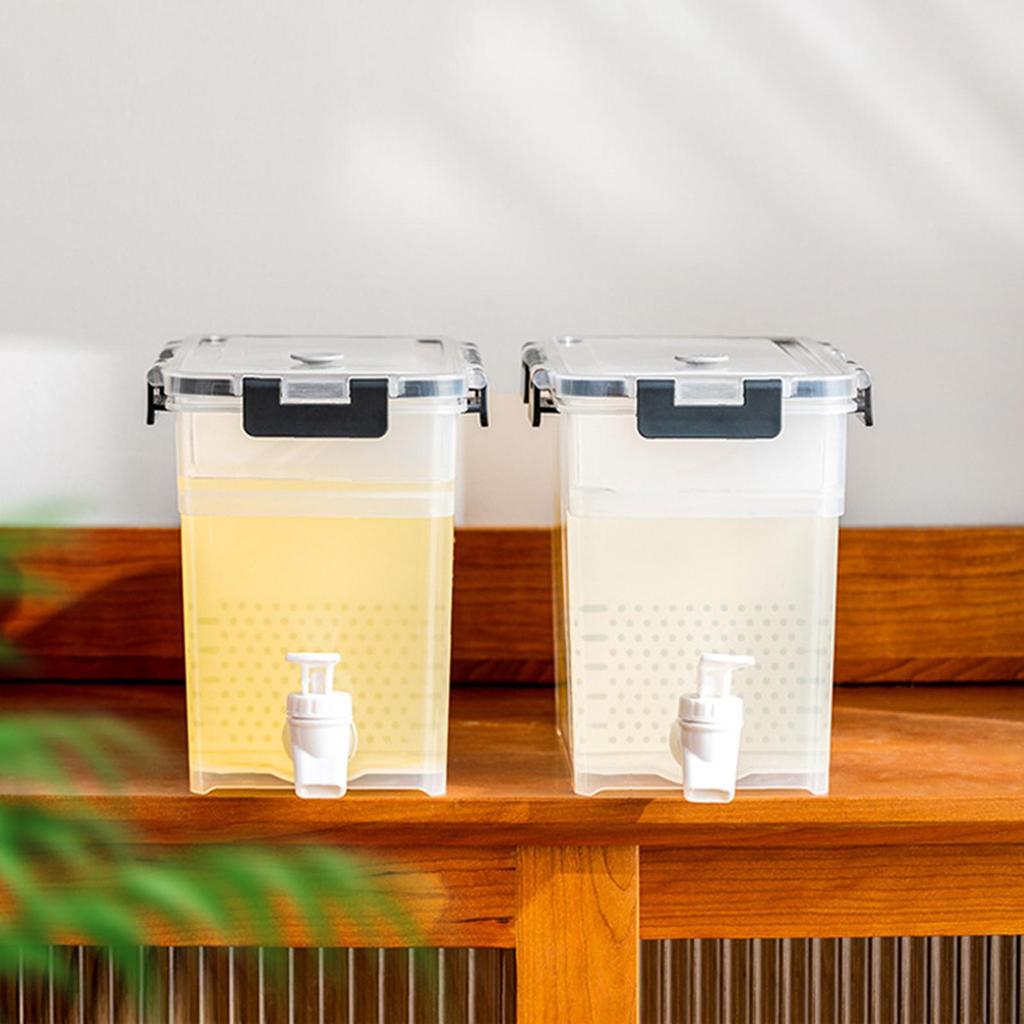 3.5L Refrigerator Cold Kettle with Spigot Filter Drink Container Iced Juice Lemonade Container For Famaily Party Daily Use