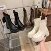 Thick-soled 2025 short boots new retro autumn and winter heightening small elastic thin Martin boots women's spring and autumn