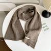 New Style Wool Solid Color Knitted Scarf for Women Winter Korean Style High End Warm and Cold Protection Neck Scarf