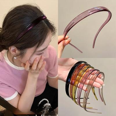 Trendy Sunglasses Frame Shape Acrylic Hairbands for Women Toothed Headband Anti-slip Traceless Hair Hoop Hair Accessories