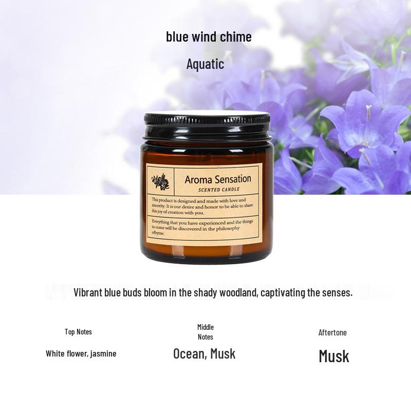 Amber Glass Aroma Candle - Smokeless Soy Wax with Essential Oil Fragrance, Handmade Creative Wedding Gift