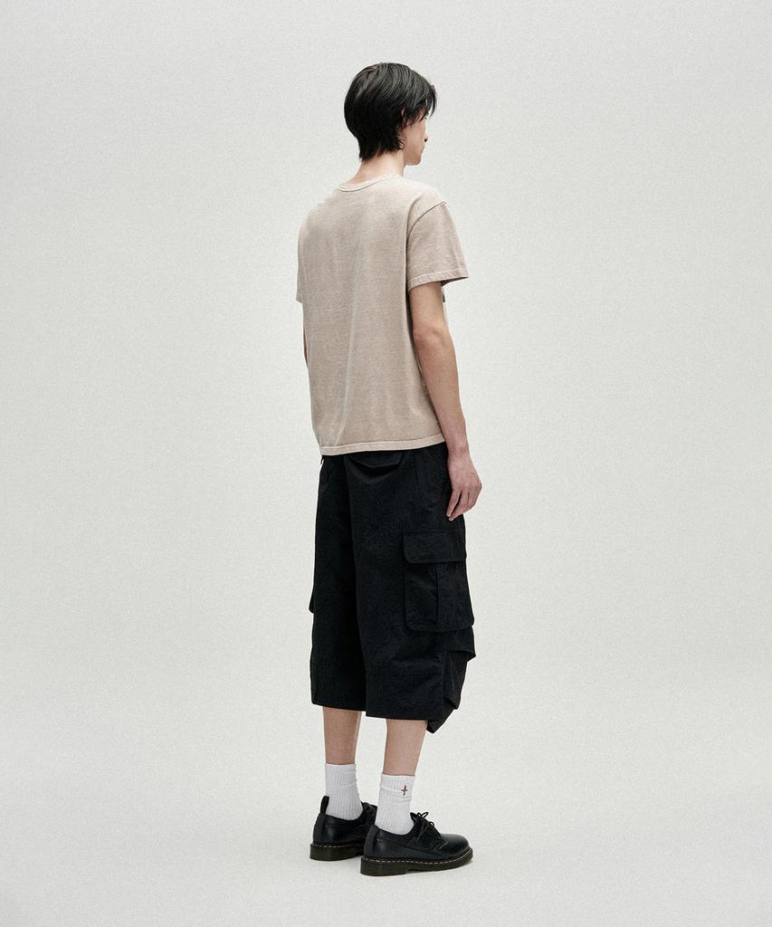 NOT4NERD Knee Tuck Parachute Cargo Bermuda Shorts - Black