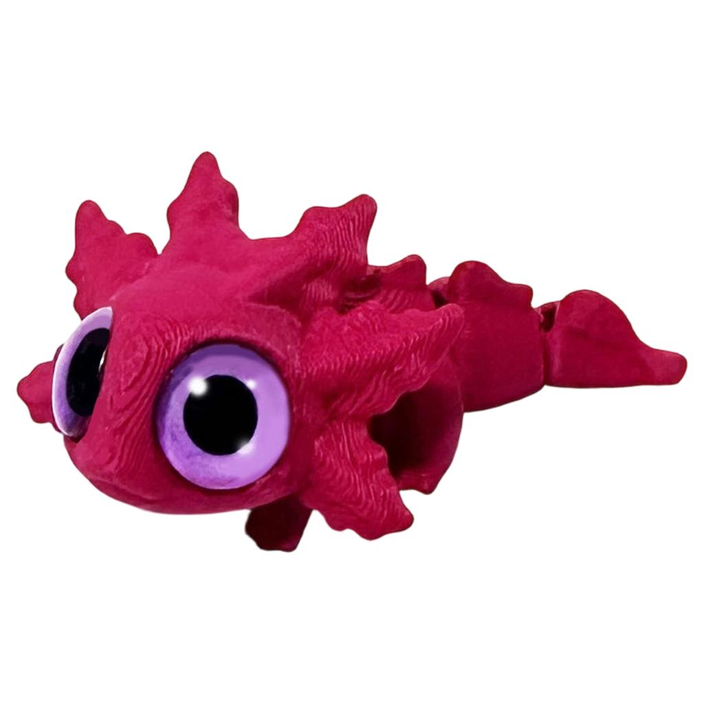 3D Printed Salamander Keychain, Big Eyed Dragon With Movable Joints