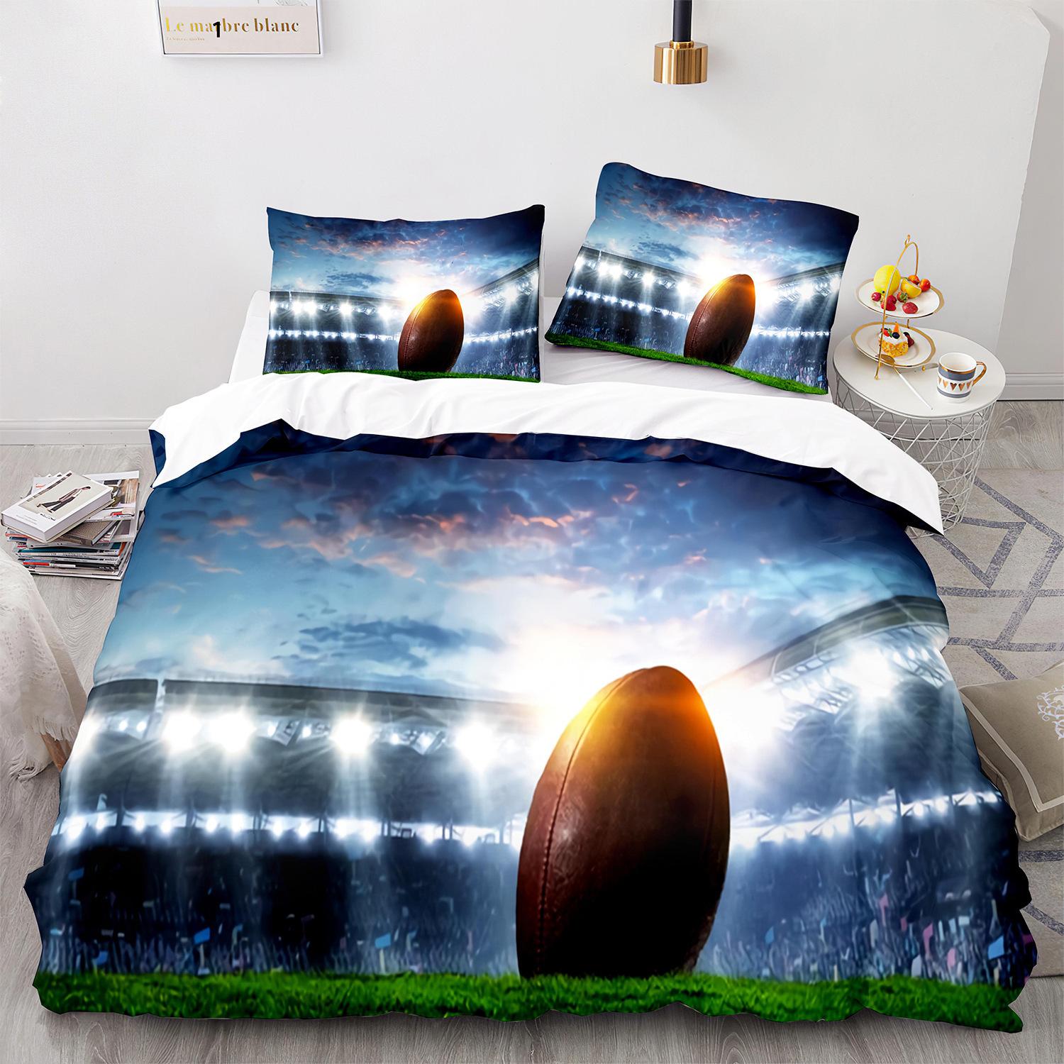 

Home Textile Football Quilt Cover Digital Printing Three-Piece Set 3D 140*210cm