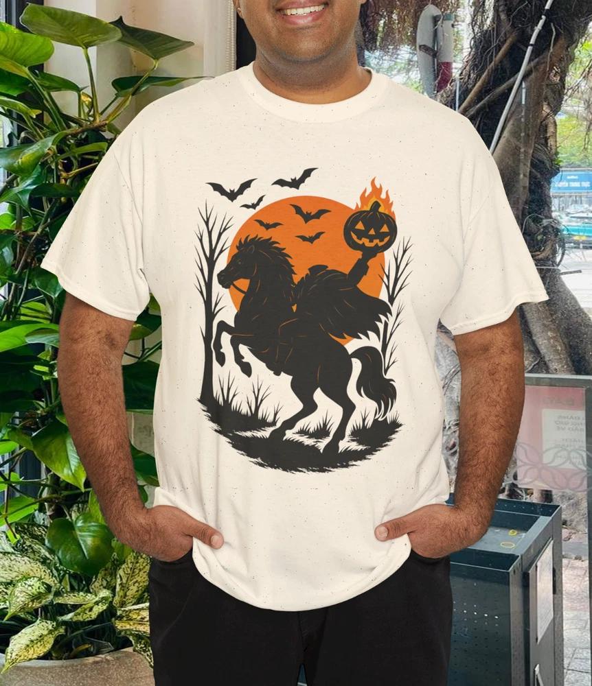 Headless Horseunisex Scary Pumpkin Spooky Classic Halloween TShirt S
