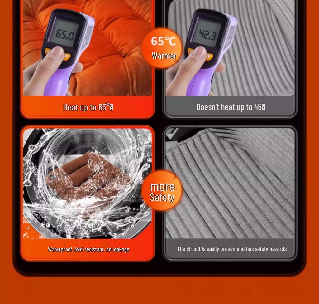 Graphene Heated Car Seat Cushion - Winter Plush 12V USB Electric Pad