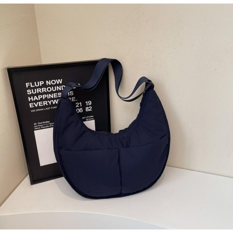 Canvas Bag Women's Large-capacity New Niche Feeling Summer Shoulder Messenger Bag Versatile Commuter Dumpling Bag