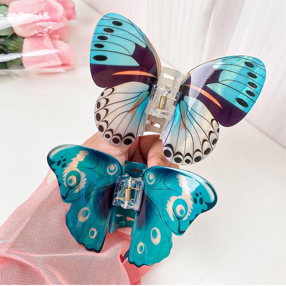 Animals Butterfly Hair Clip Printing Large Shark Clip Personalized Butterfly Hair Claw Girl