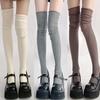 Medias de Color Sólido para Mujer Hasta el Muslo Por Encima de la Rodilla Calcetines JK Japoneses