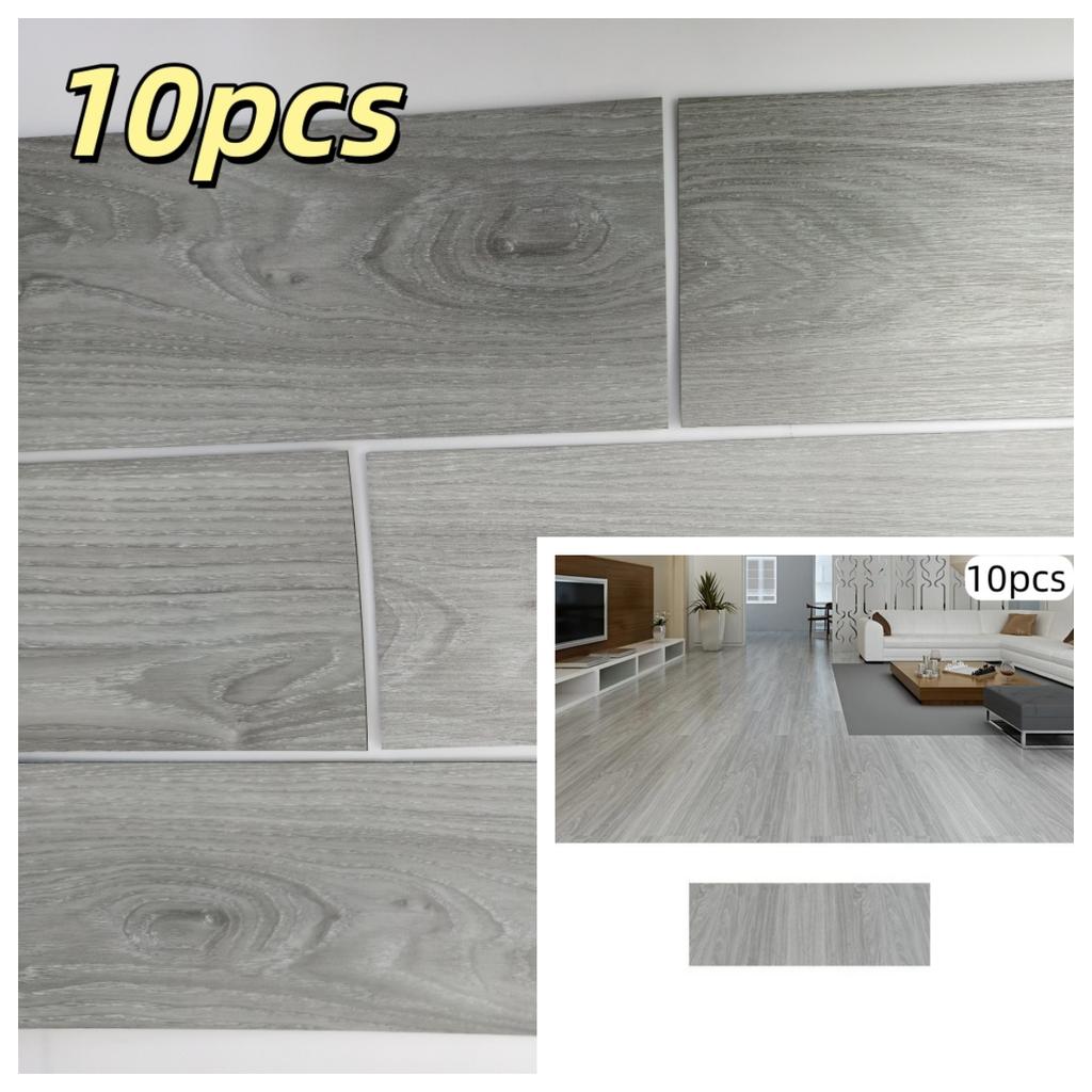 10 pièces 40cmX15cm Autocollants de Sol Imitation Bois Auto-adhésifs pour Salons, Salles de Bain, Cuisines, Décoration de Maison Autocollant de Sol