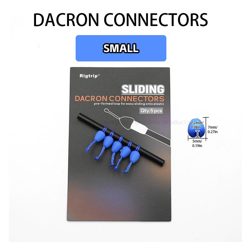 5pcs/Set Carp Fishing Sliding Dacron Connectors Pre-Formed Loop For Easy Sliding Onto Elastic And Pole Rig Line For Fishing Tackle