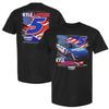 T-shirt Nera Patriottica per Auto Collezione Team Hendrick Motorsports Kyle Larson
