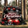 1pc Christmas Decorations Outdoor Flannel Blanket Soft All Season Polyester Throw , Perfect for Picnics & Travel , Picnic Accessory