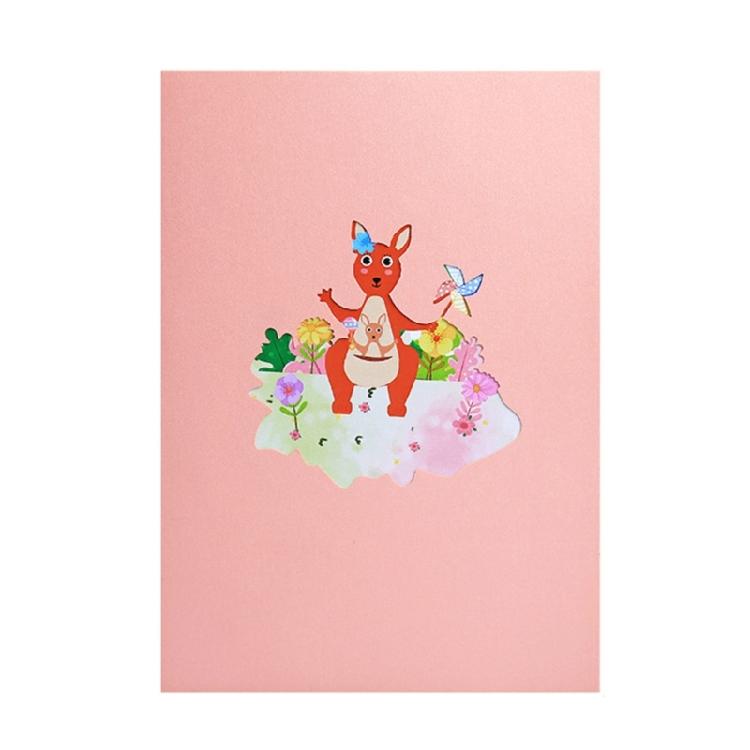 3D Mother Day Animal Kangaroo Greeting Card Wedding Birthday Party Invitation