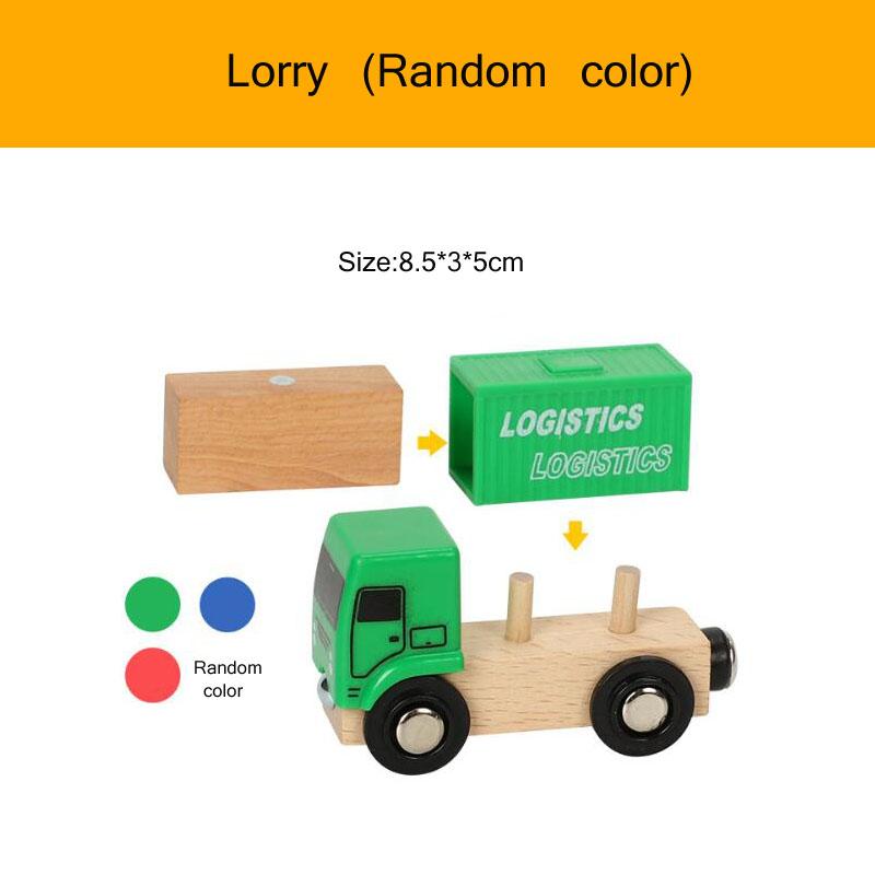 Wood Magnetic Train Plane Wooden Track Railway Helicopter Car Truck Accessories Toy For Kids Fit Wood Biro Tracks