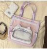 Schoolbag Japanese Ins New High-value Fresh and Sweet Contrasting Color Splicing Make-up Bag Women's Lightweight Large-capacity Backpack