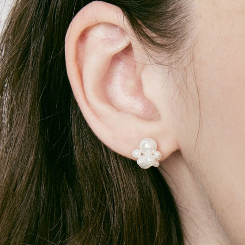 VINTAGE HOLLYWOOD Pearl Bubble Earrings_VH25NNEA111V