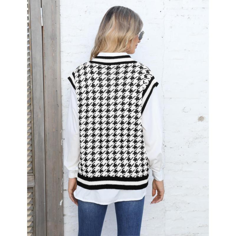 Женский полосатый контрастный цвет пэчворк ситцевый повседневный свитер жилет average — фото 5