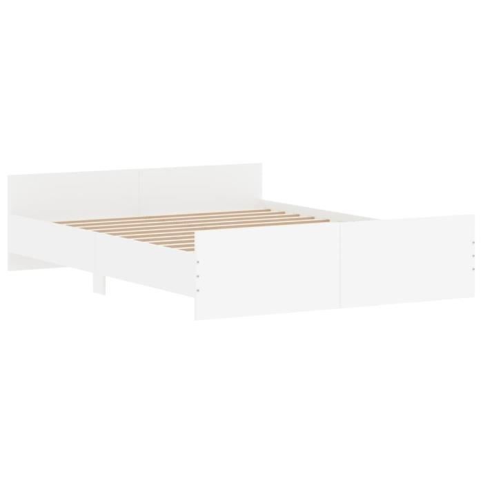 VidaXL Cadre de lit avec tête de lit-pied de lit blanc 150x200cm 3203754