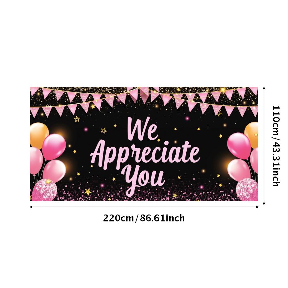 

Pink Glitter Appreciation Banner We Appreciate You Stars for Employee Recognition Event Party Celebration Indoor Decoration