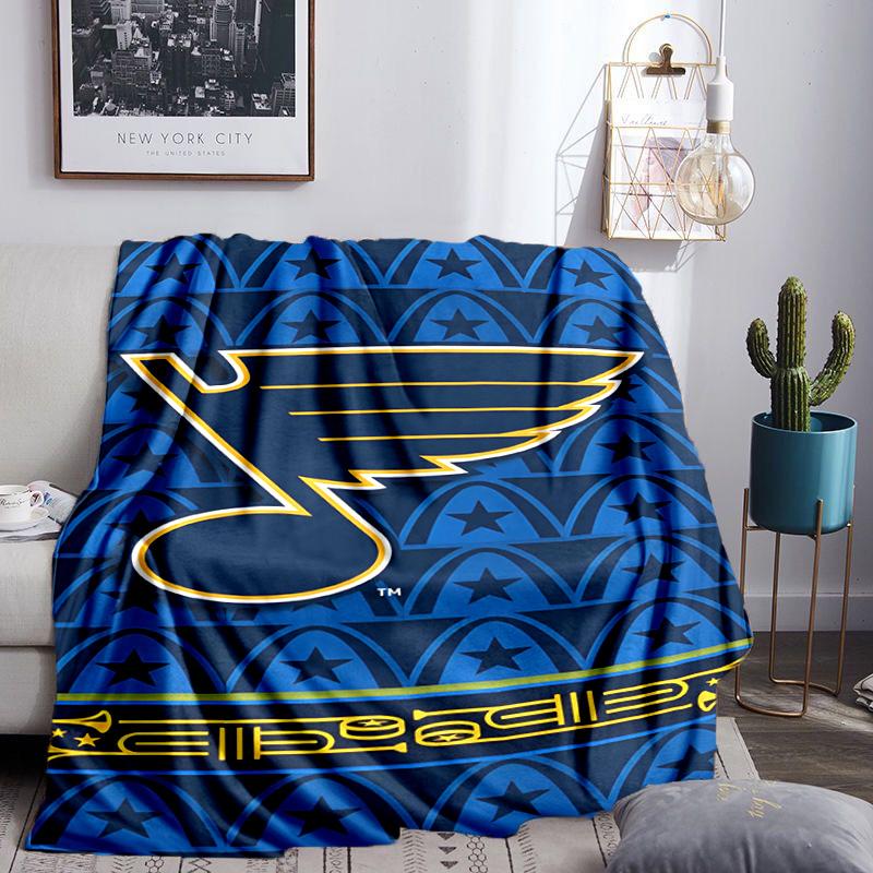 Louis Blues Eishockey Team Wirft Decke Flanelldecken Plüsch für Sofa Bett Geschenke für Männer Frauen Reise Picknickdecke Weihnachtsgeschenke für Fans