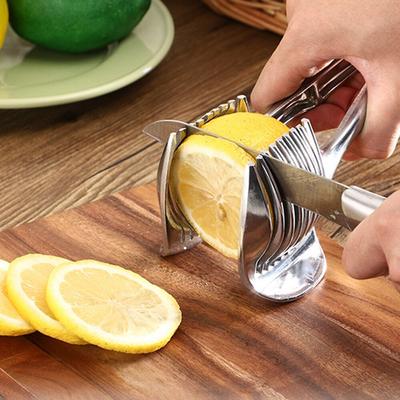 Kitchen Gadgets Handy Stainless Steel Onion Holder Potato Tomato Slicer Vegetable Fruit Cutter Safety Cooking Tools