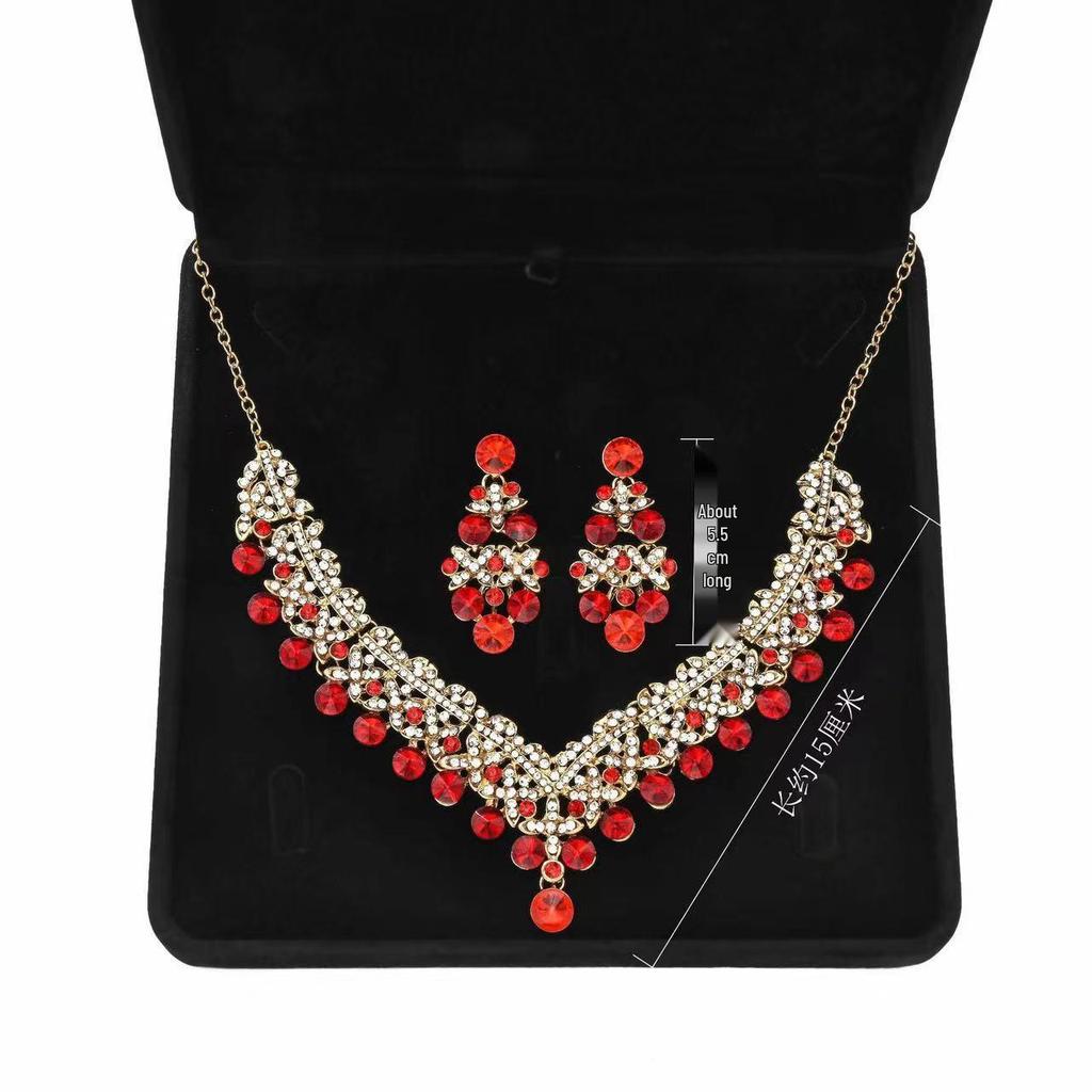 2025 Bridal Rhinestone Necklace & Earring Set: Elegant European-American Wedding Accessories