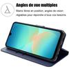 Coque pour Samsung Galaxy A27 5G, Protection Rabat Anti-Rayures Antichoc Synthécuir Bleu Marine