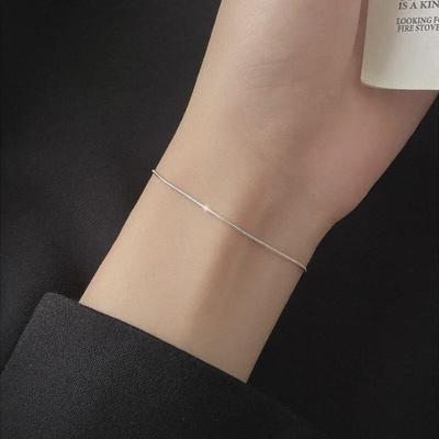 Koreanisches S925 Silber Schlangenknochenarmband - Elegantes, minimalistisches Design für Damen