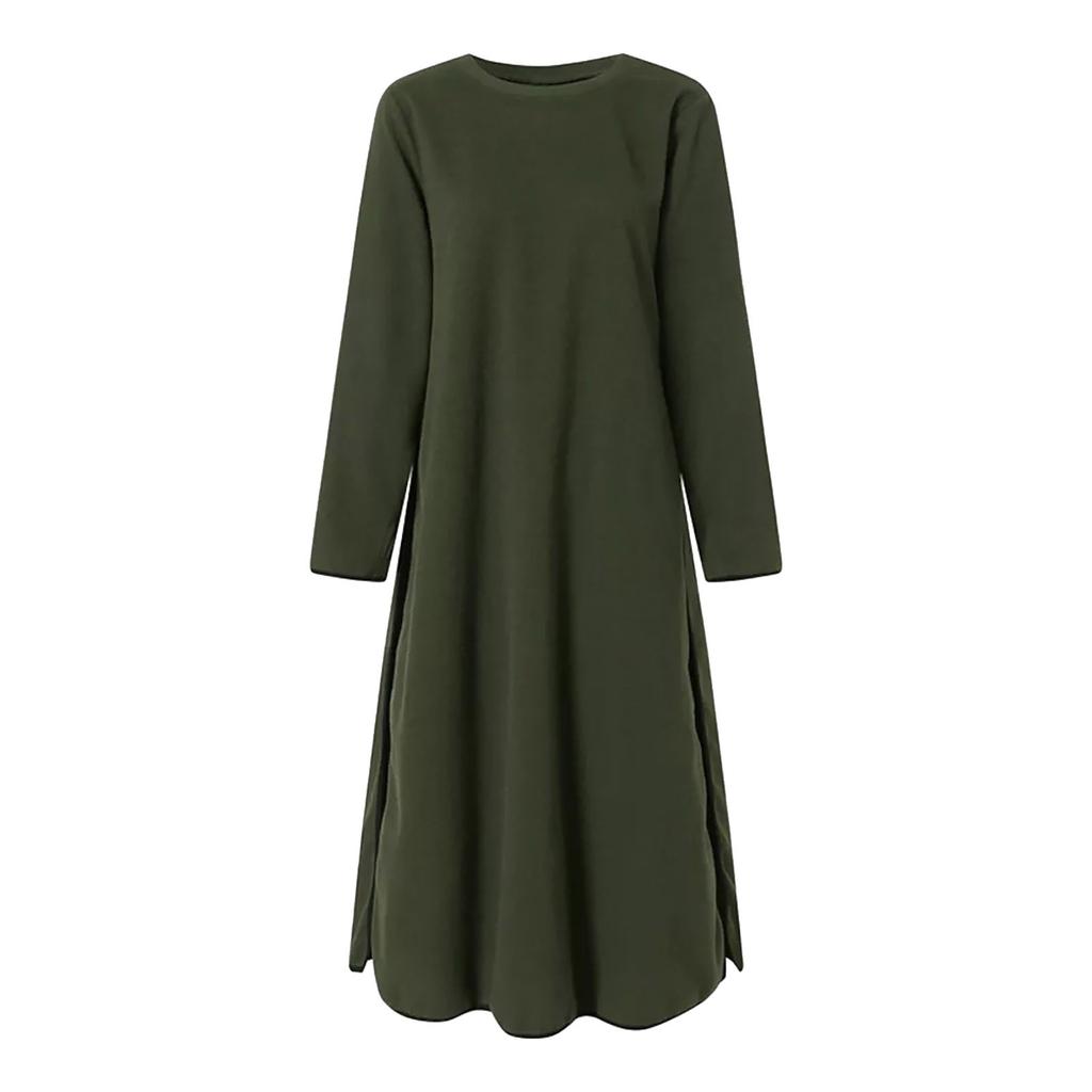 Herbst Locker Große Größe Gestrickte Spitze Langer Rock Plus Samt Pullover Freizeitkleid