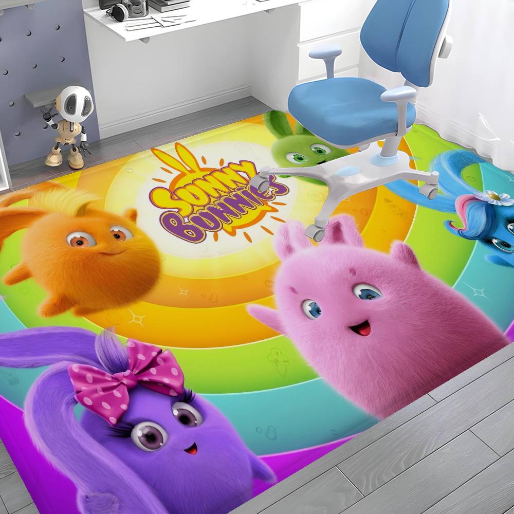 Sunny B-bunnies Floor Mat Non-Slip Laundry Room Mat Laundry Decor Balcony Child Living Room Bedside Mats