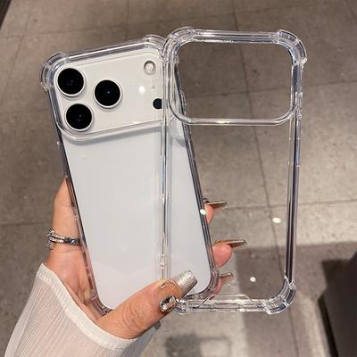 Luksusowe przezroczyste, odporne na wstrząsy etui z czterema narożnikami dla iPhone 17 Air 16 15 14 13 12 Pro Max Akrylowa tylna osłona