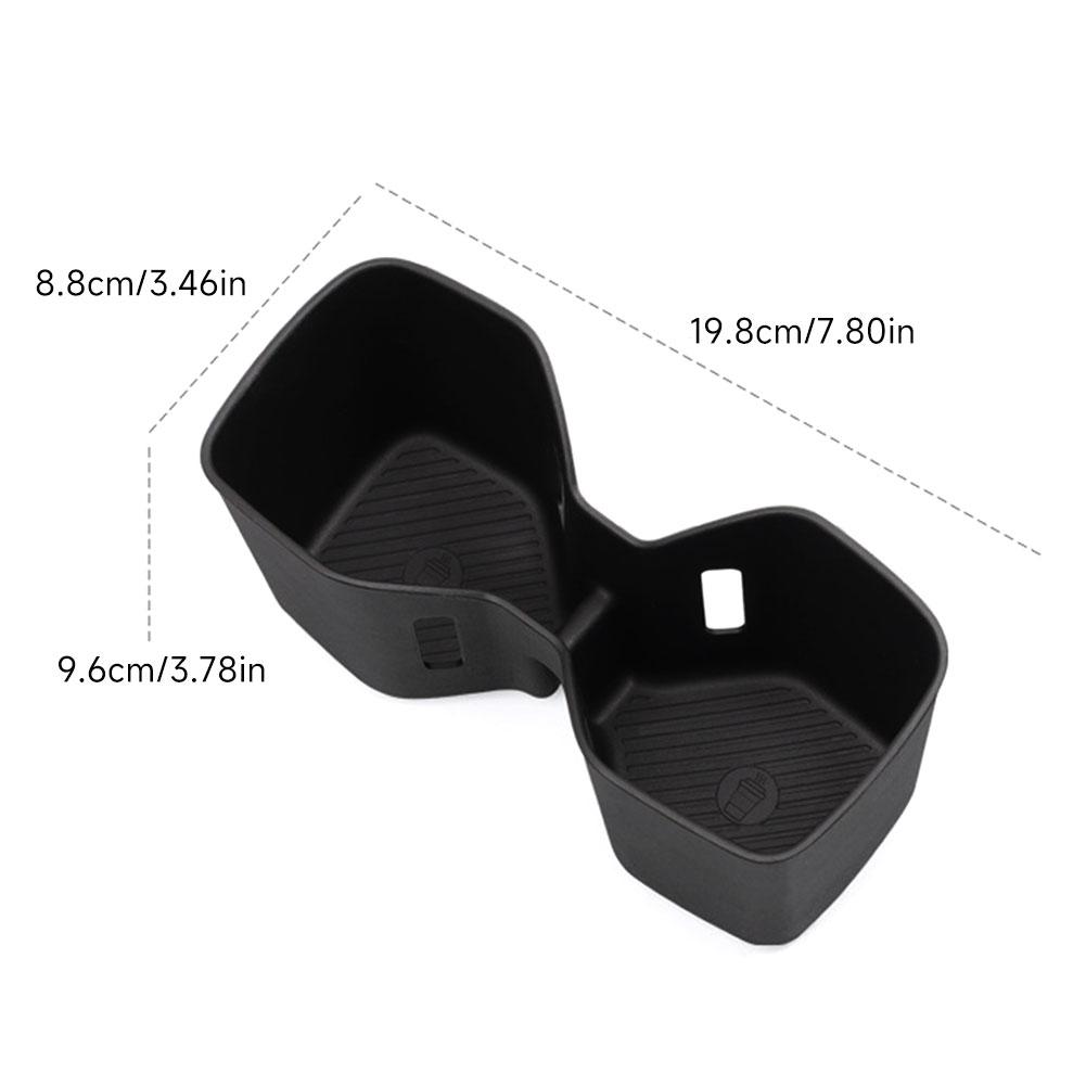 

For Kia EV9 2025 2025 TPE Armrest Rear Water Cup Holder Storage Box Tray Organizer Car Interior Accessories Black чорний