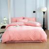 100% Cotton Simple Plain Bedding Set 3Pcs, 1 Duvet Cover with Zipper, 2 Pillow Cases,Easy Care,1 and 2 People Bed Sizes