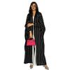 Middle East Dubai Stripes Cardigan Dress Arab Loose Robe Cardigan Striped Dress