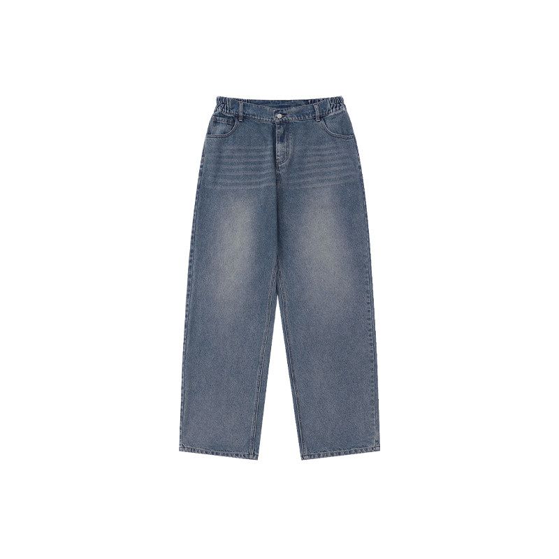 

Bodydream Men s Denim Jeans with Whiskered Texture, Gradient Texture, Washed Blue Straight-Leg Casual Pants Retro Blue XL(85-100kg)