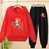 Cute Printed Hooded Sportswear Sets and Casual Sportswear Pants for Autumn and Winter Are Suitable for Boys and Girls Aged 3to12